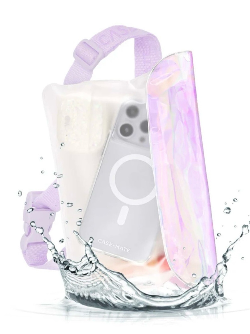 case-mate Waterproof Phone Pouch Iridescent  (Soap Bubble) Shade **New In Box**